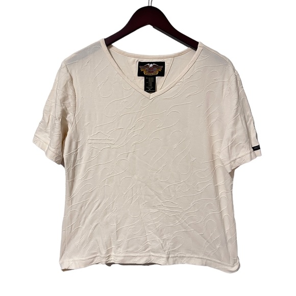 Harley-Davidson Tops - Harley Davidson Cream Textured Logo Shirt